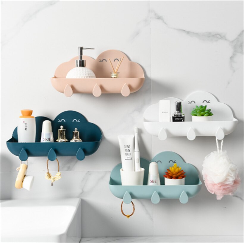 Trois crochets muraux en forme de nuage, DIY, cintre en plastique, crochets adhésifs pour suspendre des vêtements, porte-serviettes, décoration murale