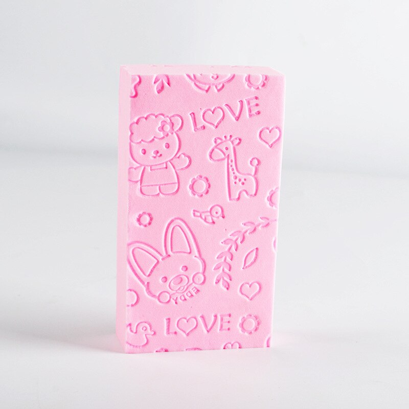 Baby bad svamp barn bad borstar svamp bomull gnugga kropp dusch tillbehör: Röd