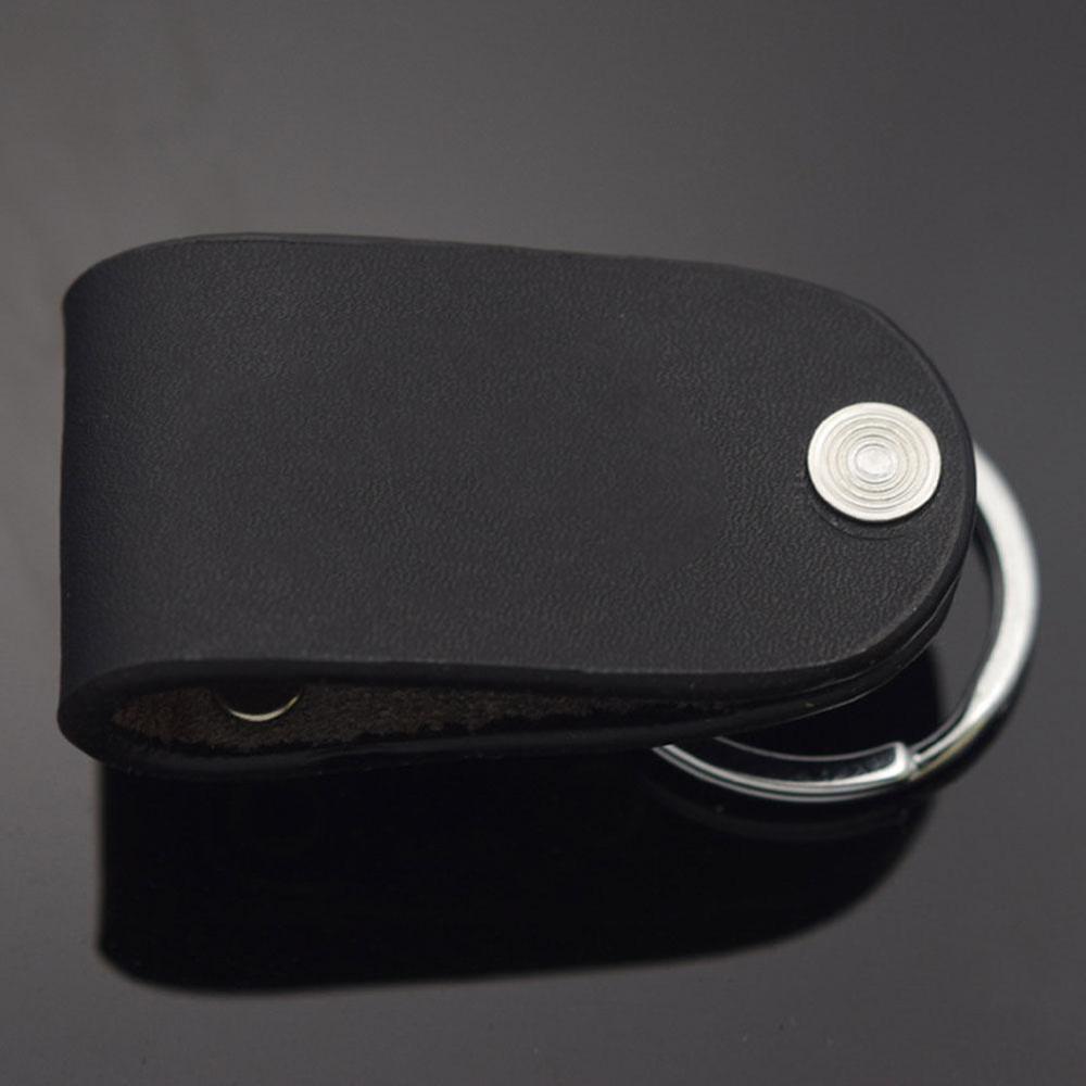 Key Chain Men Black PU Leather Stainless Steel Keyring For Business Belt Accessories Belt Clip Ring Holder Keyring