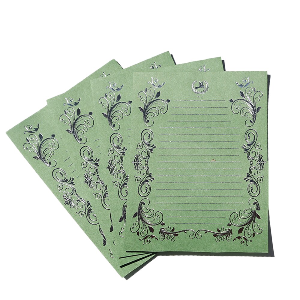 Coloffice 4PCs/Pack Retro Stamping Envelope Paper Stationery Beautiful Romantic Pattern Love Letter Stationery: 5