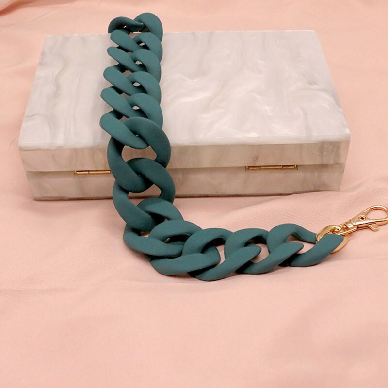 38-60cm kettingen van acrylhars voor tassen, handtassen, dames, gouden taskettingen voor plastic tassen, accessoires van acrylkunststof.: Donkerblauw (38cm)