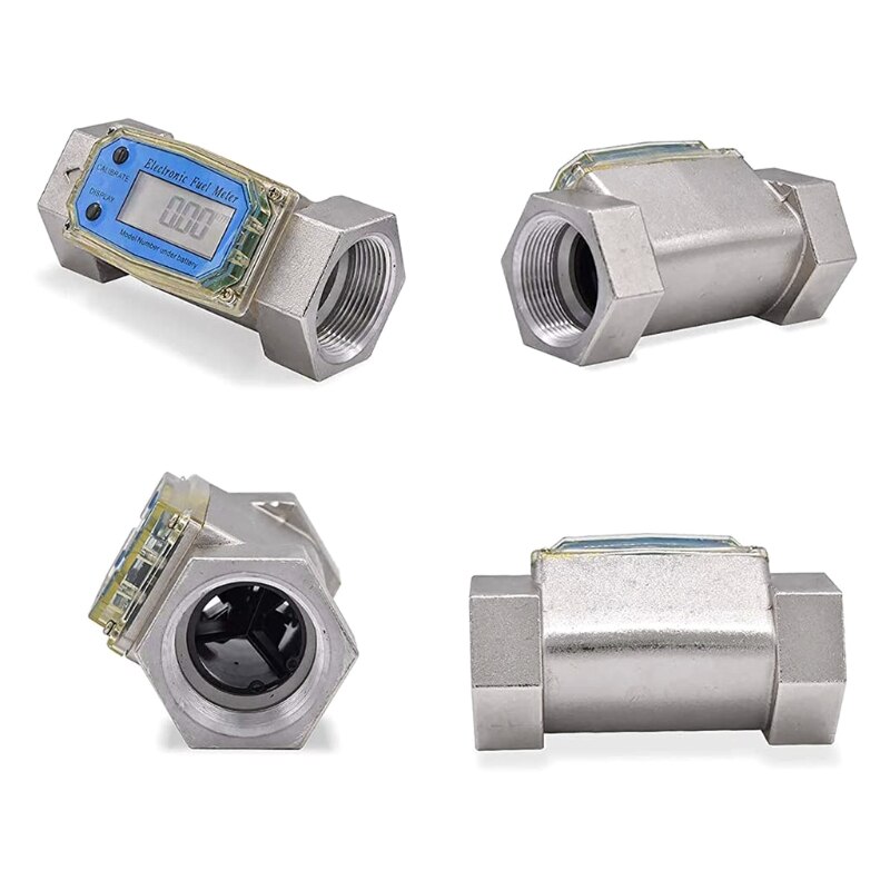 Flussimetro digitale elettronico flussimetro per turbina ad acqua liquida flussimetro per olio combustibile 1.5 pollici 10-100gpm 38-380L/Min