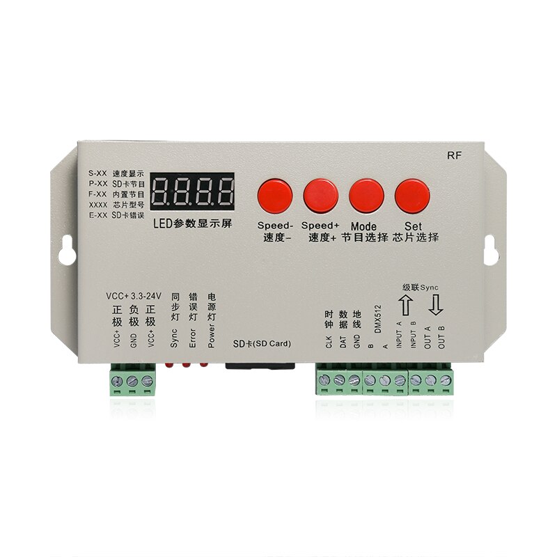 K-1000s LED digital pixel strip light, LED pixel screen programmable controller, with RF remote controller, use LEDedit