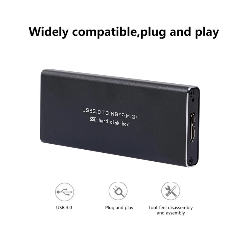 Caso de disco rígido m.2 ngff para usb3.0 ssd adaptador caixa de disco rígido externo hdd ssd caso gabinete suporte uasp protocolo: Default Title