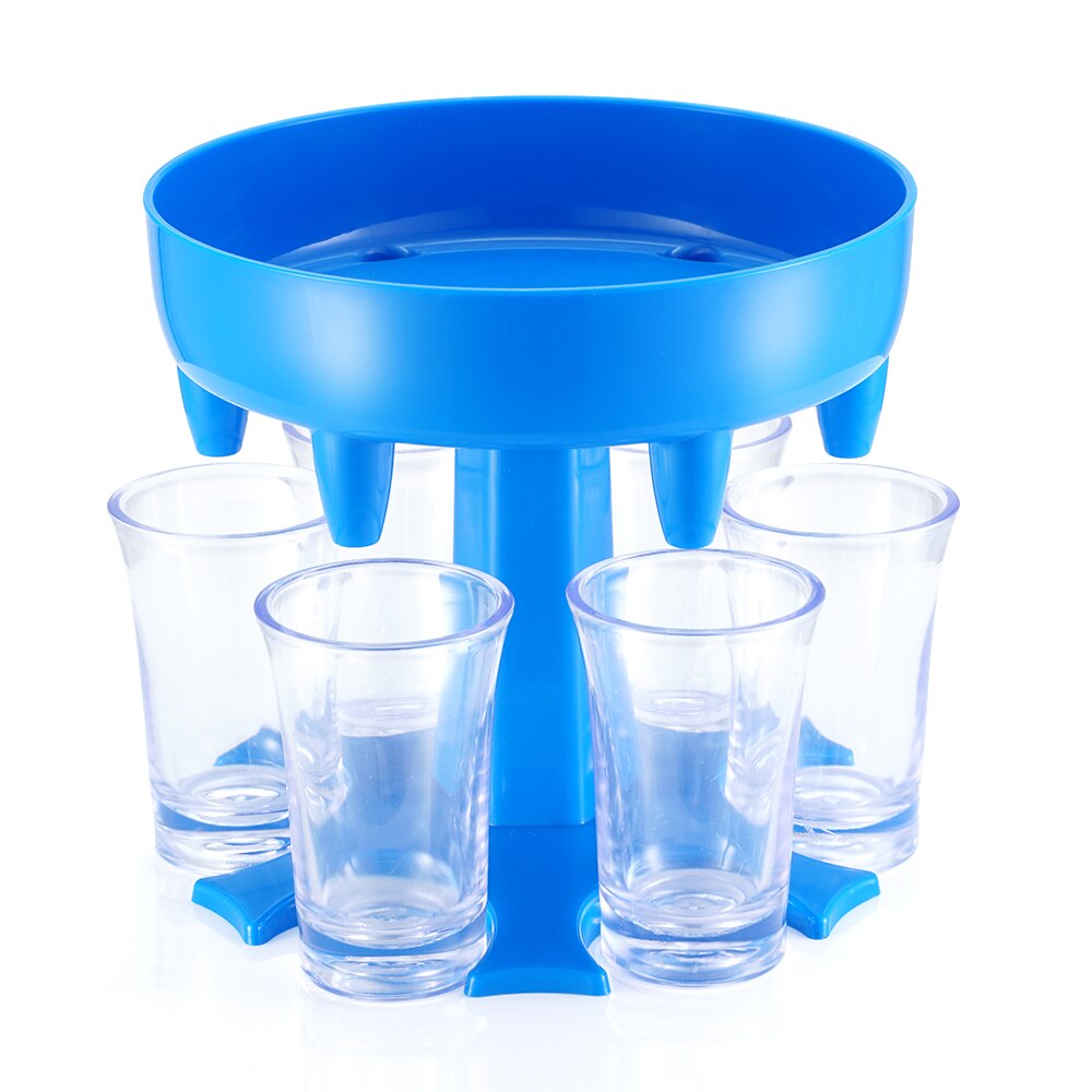 6 Shot Glass Dispenser Holder Wine Glass Rack Cooler Beer Beverage Dispenser Shot Buddys Party Bar Accessories: Blue-Set A