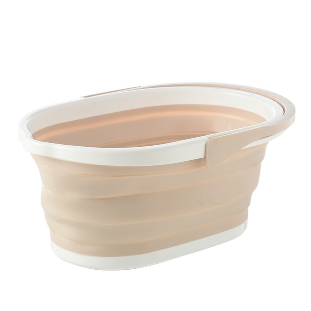 Portable Folding Car Wash Bucket Household Large Rectangular Thickened Plastic Storage Bucket Folding Foldable Mop Water Mop Buc: Brown
