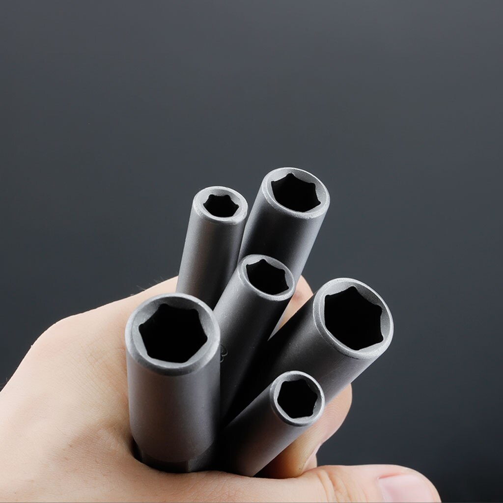 1/4 Inch 6-19mm Length 80mm Hex Shank Power Nut Driver Magnetic Drill Bit Socket Wrench Set Adapt Tools