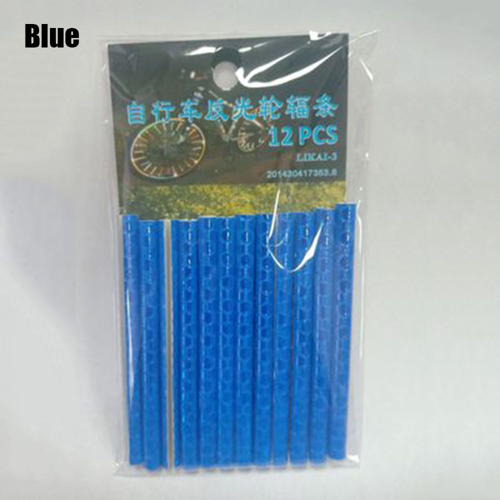 Fiets Accessoires Veiligheid Waarschuwingslampje Clip Buis Reflectoren Fiets Lichten Velg Spoke Reflecterende Buizen Clip Op: blue