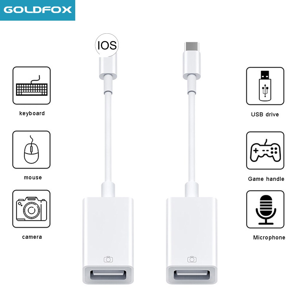 Otg Adapter Usb 3.0 Voor Apple Camera Reader Voor Iphone 11 Pro Max Xs Xr X 6 7 8 voor Ipad Connector Datakabel Voor Iphone 12