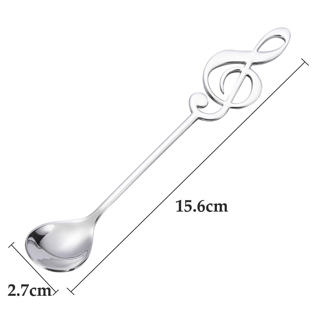 7 Colors Note Stainless Steel Coffee Tea Stirring Spoon Teaspoon Music Theme Metal Cake Dessert Ice Cream Spoons Flatware