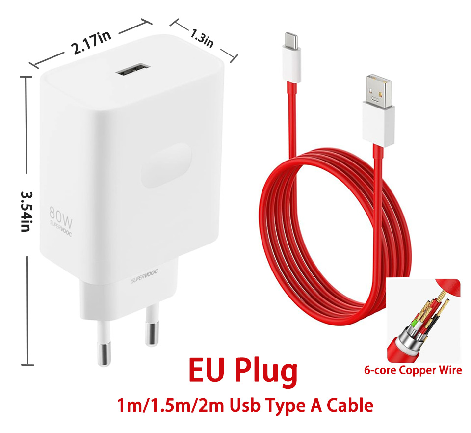 Cargador Oneplus Original Supervooc 80w tipo A adaptador Cable de carga súper rápido 100w tipo C One Plus 13 10 Pro 11 Nord CE 3 CE3
