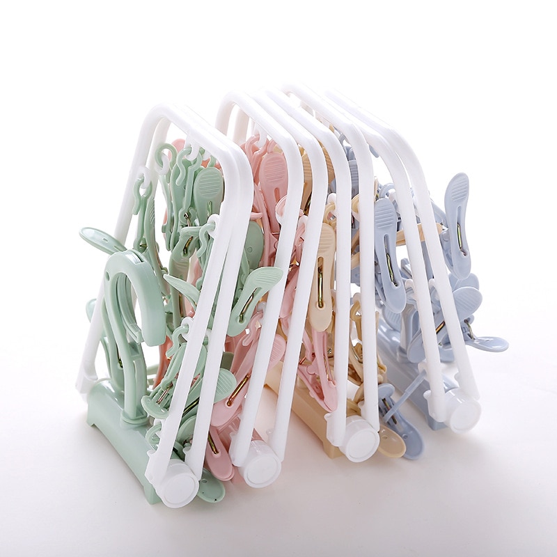 Husholdningskroker 12 kleshenger barn baby solsokker undertøy kroker folde klesklyper baby klesstativ