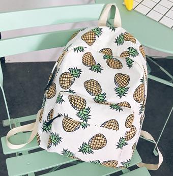 Vrouwen Canvas Rugzak Voor Tieners Meisjes Jongens Schooltas Student Leuke Ananas Afdrukken Rugzak Reizen Grote