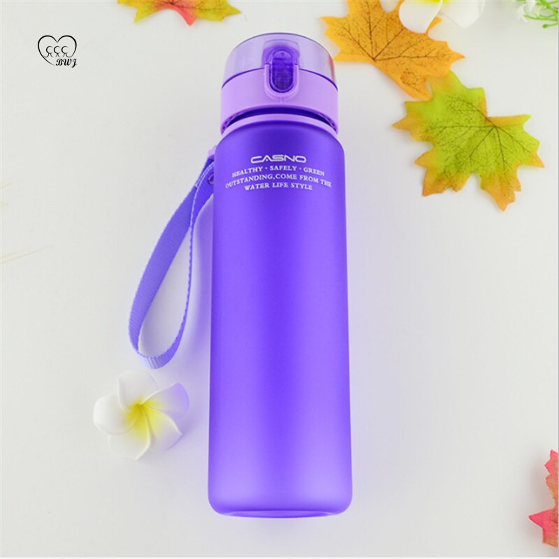 560ml sportwaterflessen vierkant anti-lek mat waterfles keukenaccessoires fles voor water shaker koffiemok .9z: Paars 