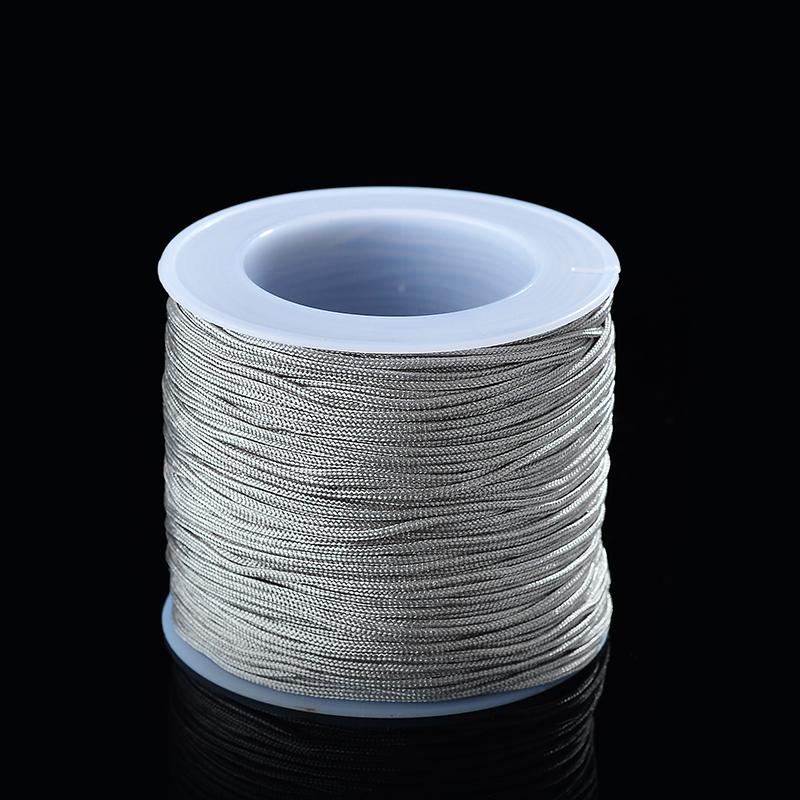 50Meters/Roll 0.8mm Neon Nylon Cord Thread Chinese Knot Macrame Cord Bracelet Braided String DIY Tassels Beading String Thread: grey