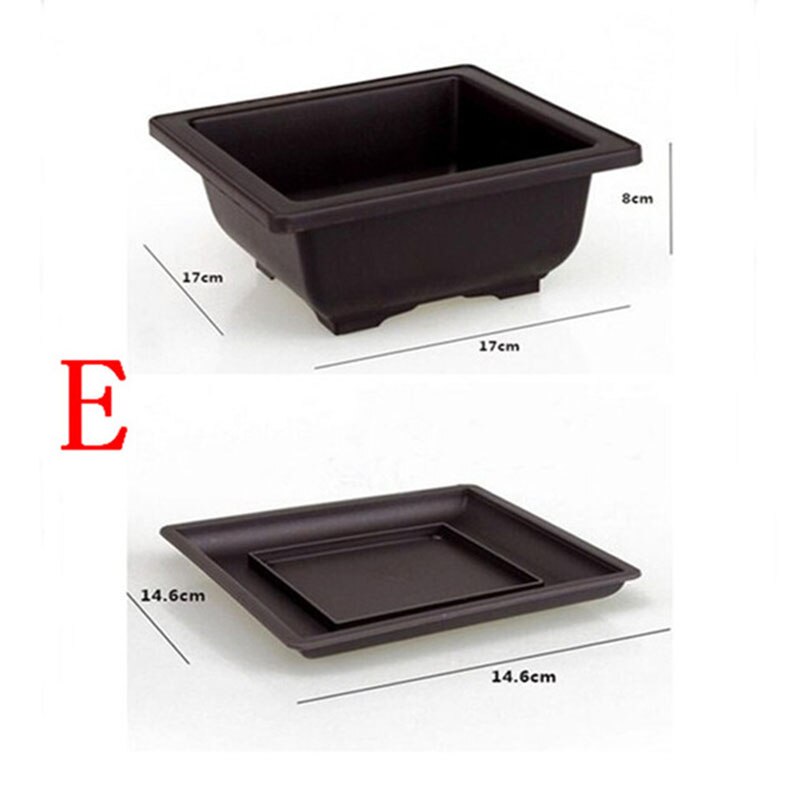 1pc urtepotte imiteret lilla sand kødfuld balkon firkantede plastikkrukker blomst bonsai skål bordursery kumme planter med bakke: 5