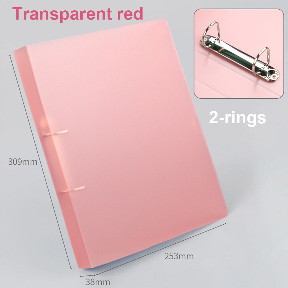 A4 2 4 D Ringband Organisator Clear Map Documenten Transparantie Hervulbare Fotoalbum Cover Photocards Ring Notebook Tekening: 2ring clear red
