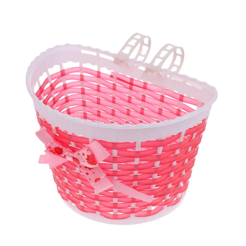 Panier de vélo avant pour enfants, sac de guidon, avec boucle à nœud papillon, facile à monter, détachable: Red