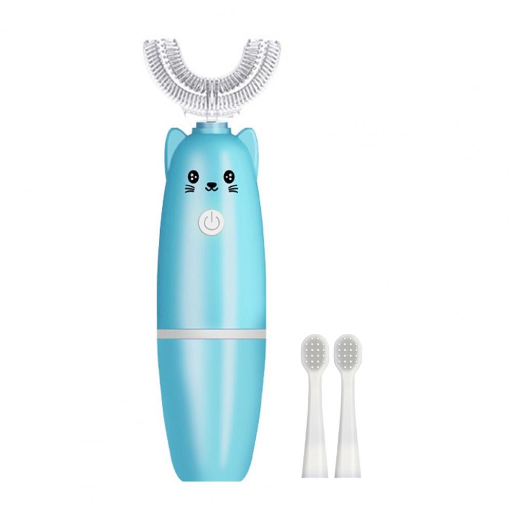 Spazzolino a forma di U per bambini/denti spazzolino morbido spazzolino elettrico pulizia profonda materiale alimentare spazzolino da denti modellante per cartoni animati