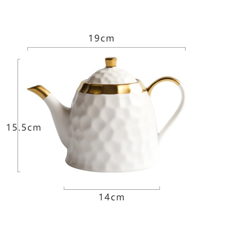 European Ceramic Simple Afternoon Tea Cup With Saucer Tea Set Household High End Coffee Pot Sugar Bowl Milk Jug Office Teapot: E