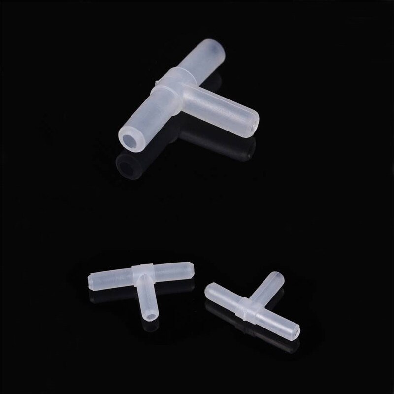 10Pcs 4Mm Plastic Tee 'S "T" 3-Way Aquarium Acuarios Aquarium Luchtpomp Lijn tubing Gewrichten Connectors Luchtpomp Accessoires