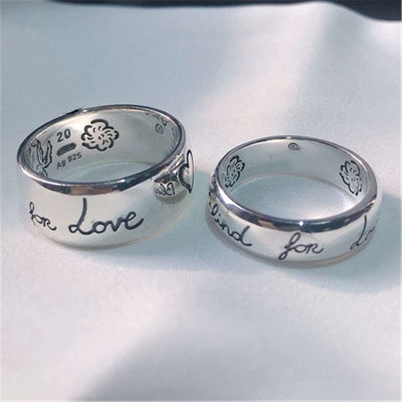 ZEF 925 sterling silver love fearless ring, classic logo charm original jewelry, send girlfriend