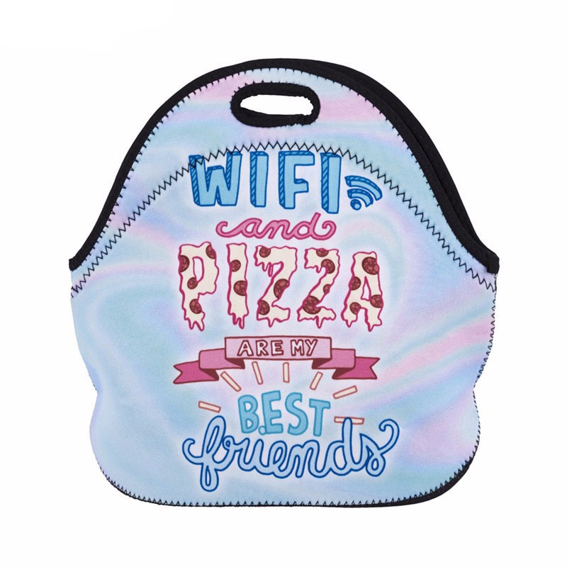 Thermal Insulated 3d Print Neoprene Lunch Bag for Man Women Kids Lunch Bags Cooler Insulation Lunch Box Food Bag: O