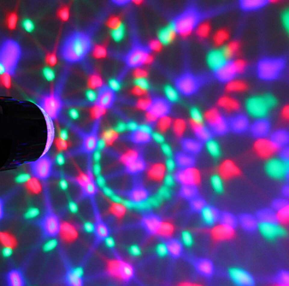 Disco ball disco lys festlys lyd aktiveret ledet 3w rgb dans lysshow til hjemmeværelsesfester fødselsdag bryllup show