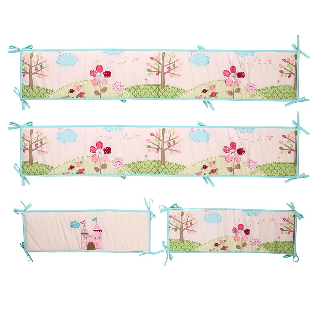 4 Pieces Baby Crib Linings Baby Bed Bumpers Crib Protector Surrounding Crib Bumpers Baby Bed Circumference Kids Room Decor: C