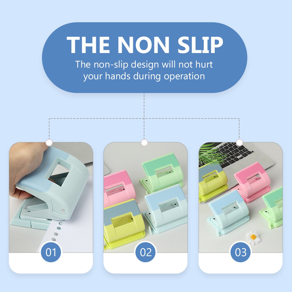 Hole Punch Tool Manual Punching Machine 2-Hole Puncher Loose-leaf Puncher (Random Color)