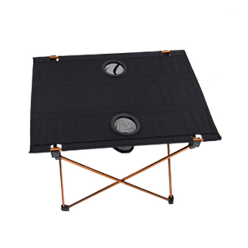 Ultralight Fabric Foldable Camping Table With Cup Holder Outdoo Little Beach Collapsable Desk Portable Lightweight Folding Desk: HWT026-orange