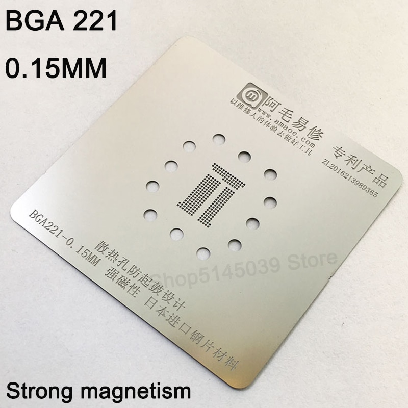 Bga 153 162 169 186 221 254 bga stencil emmc emcp ufs reballing ic chip stift löda bga stark magnetism mall