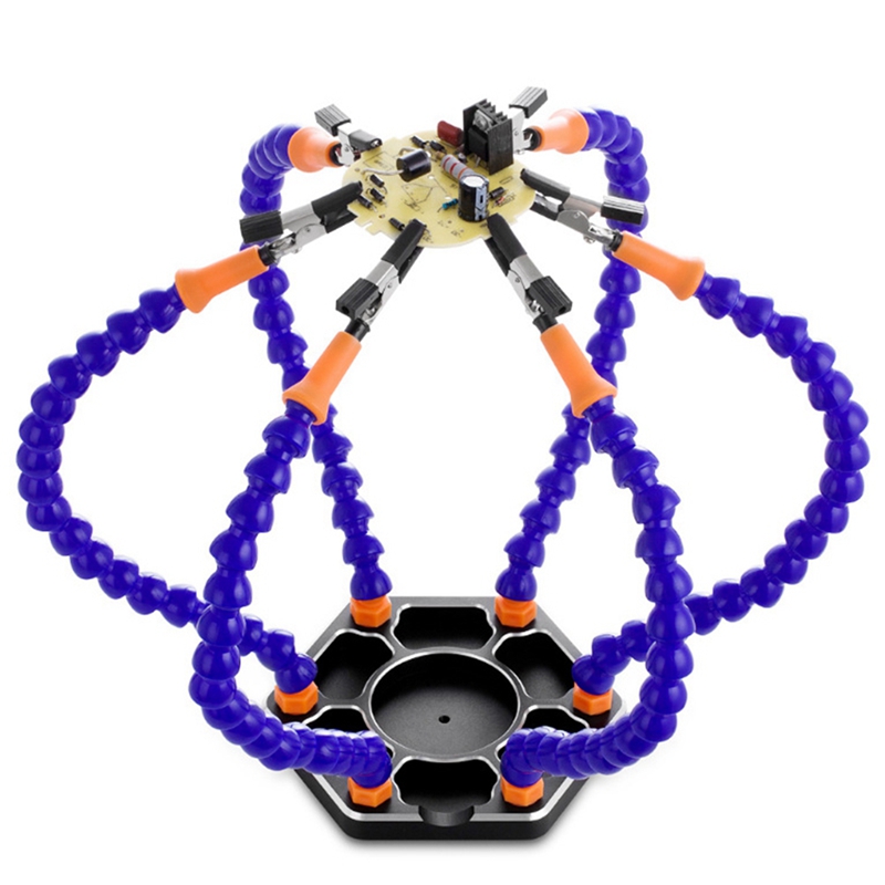 Bench Vise Table Clamp Soldering Station with Flexible Arms Soldeirng Iron Holder PCB Welding Repair Third Hand Tool