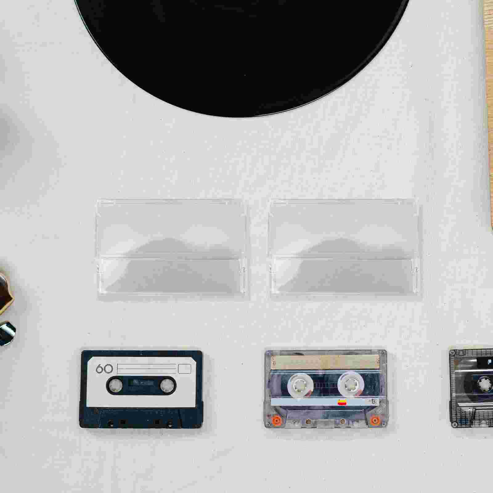 5 Pcs Tape Storage Box Portable Carrying Holders Multi Cassette Display Case Plastic Empty Shell Small Travel