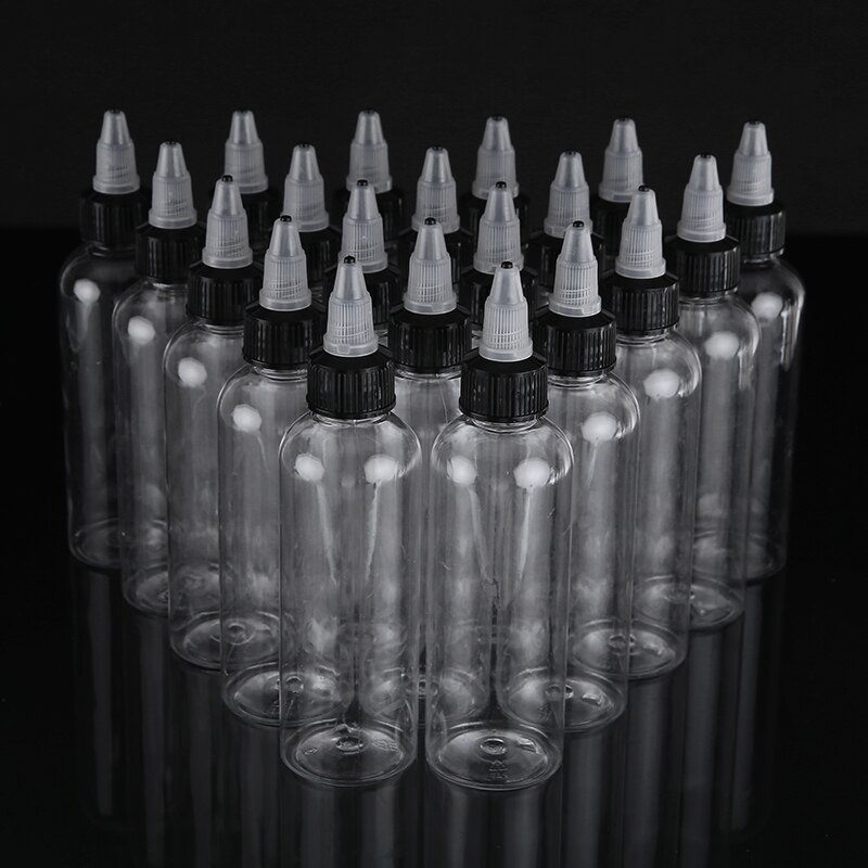 20 stk. 100ml tomme nålemundstykkebeholder plastklem lim flydende flaske twist top cap flasker køkken gadget