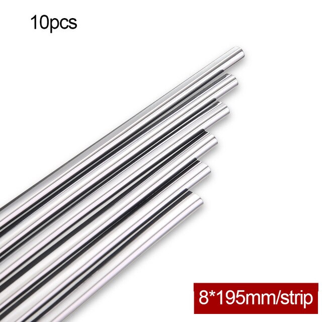 10 Uds molduras decorativas de coche, tira embellecedora de salida de aire, rejillas de ventilación de coche, borde embellecedor de coches, cintas de decoración, accesorios de coche cromados: Silver