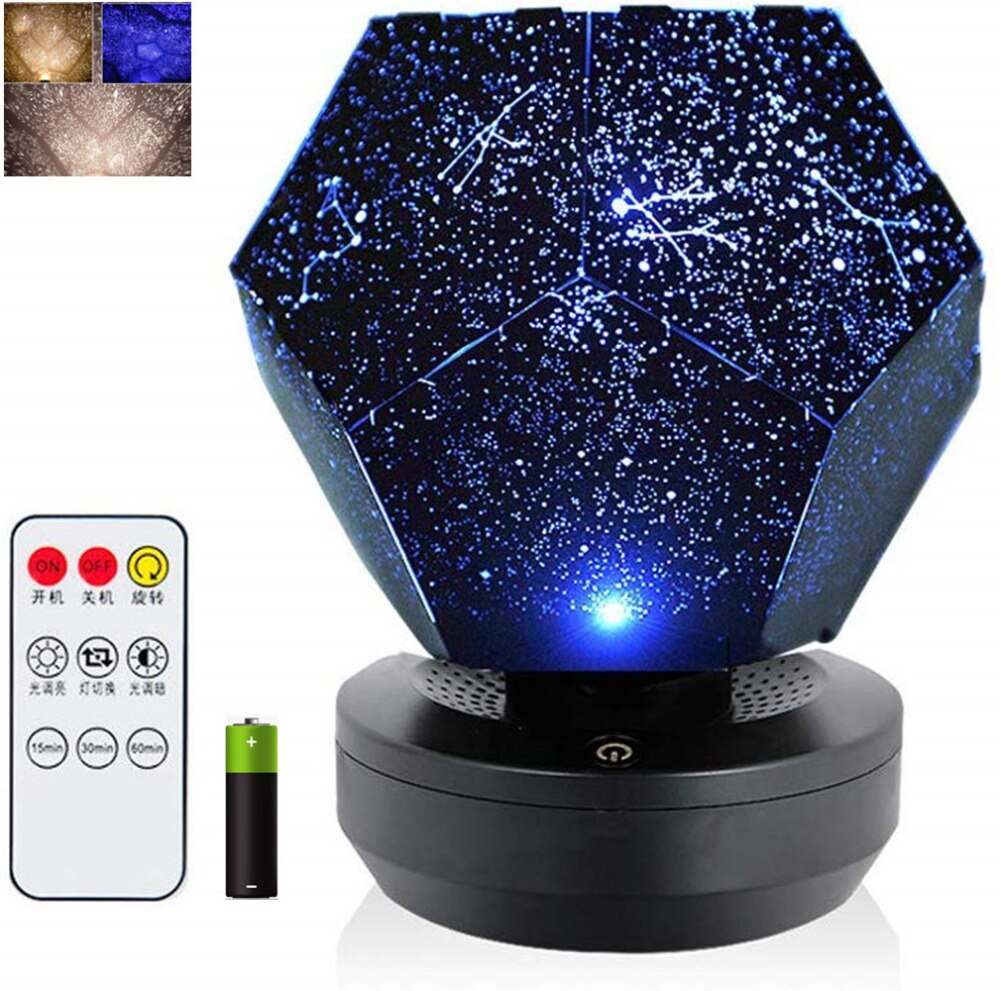 Galaxy Projector Lamp Thuis Planetarium Led Sterrenhemel Verlichting Tafel Decoratie Slaapkamer Batterij Aangedreven Constellatie Diy Usb: remote control