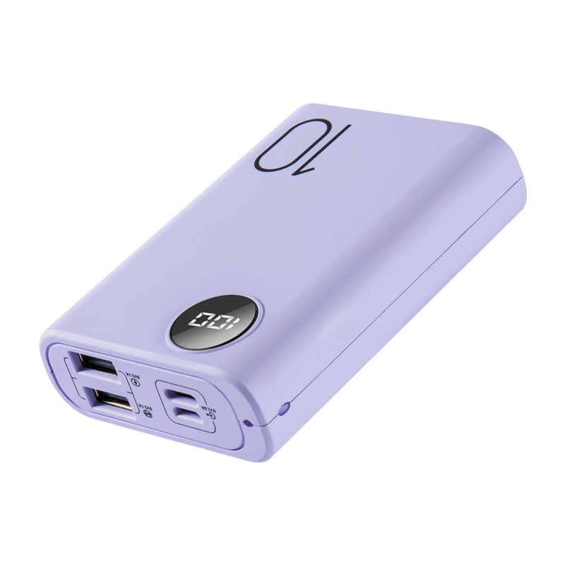 BASIKE-Mini banco de energía portátil PF23P, 10000mah, batería externa colorida, batería de repuesto para xiaomi, iphone y huawei: Purple
