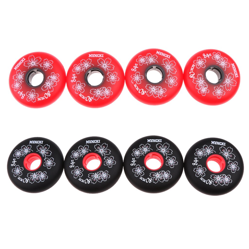 4 Stuks Inline Roller Hockey Fitness Skate Vervanging Wheel 84A 72 Mm/76 Mm/80 Mm