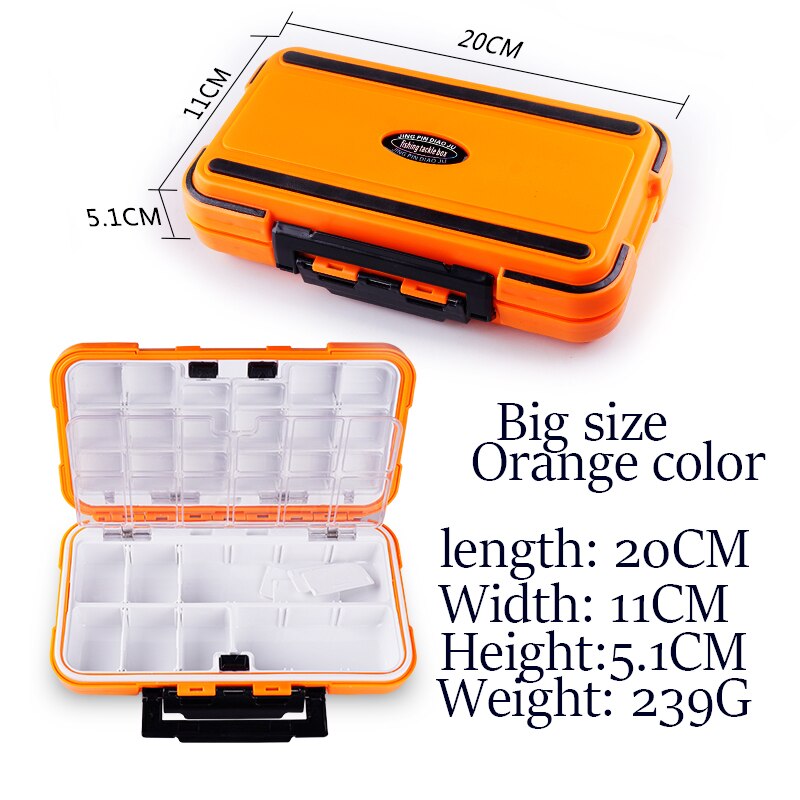 Waterproof Fishing Accessories Protection Box Adjustable Multi Grid Box Double Locking Buckle Fish Accessories Coat Fishing Tool: Orange big size