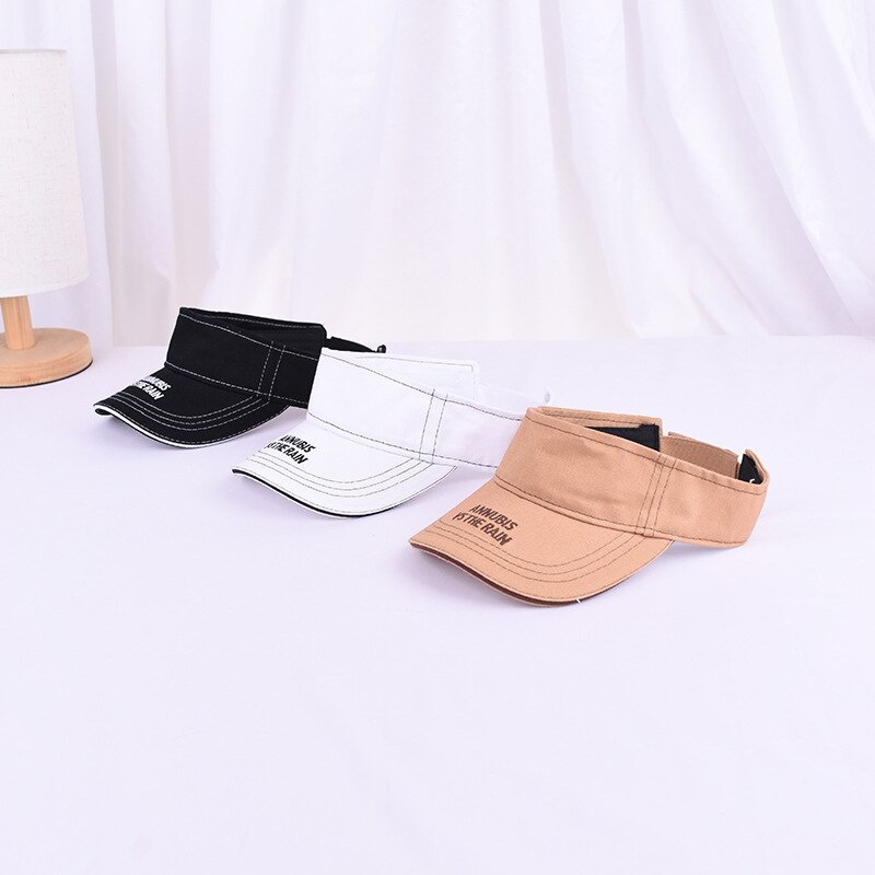 Style classique vide haut pare-soleil chapeau dessin animé été chapeau couleurs pures dossier décoration UV Protection chapeau pour garçon et fille