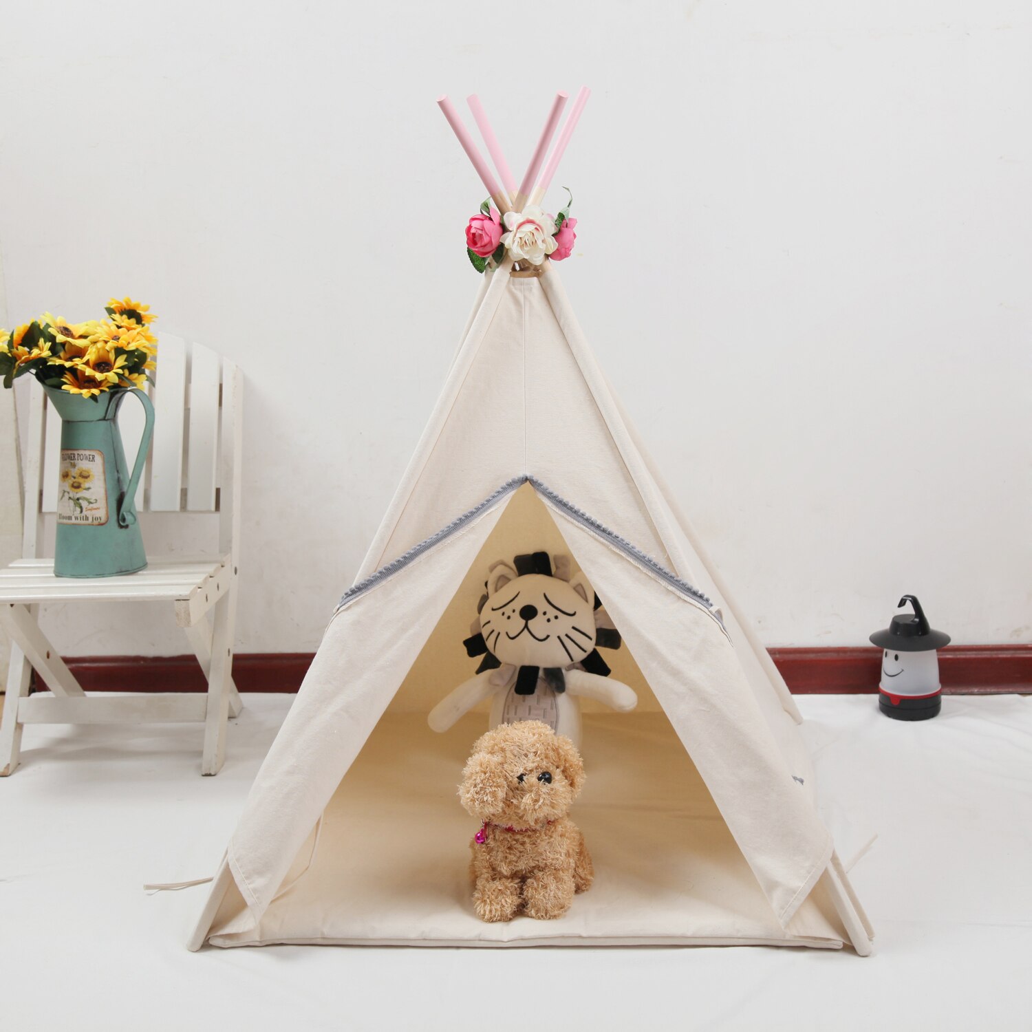 Natural Canvas Dog Teepee 24" Base
