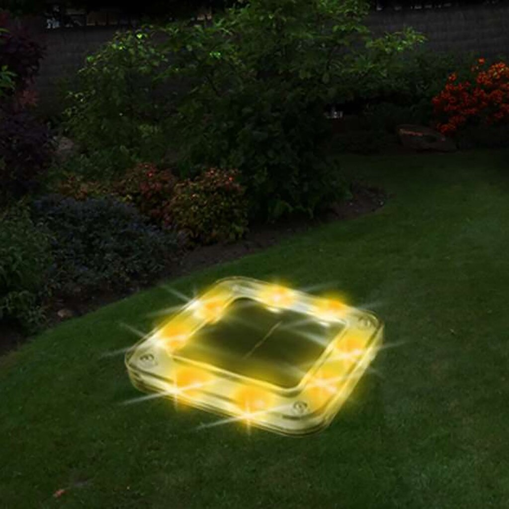 Lampy podziemne słoneczne oświetlenie ścieżki zewnętrznej lampa punktowa podwórko na trawnik ogrodowy krajobraz wodoodporny 8 doprowadziło ciepły biały: A