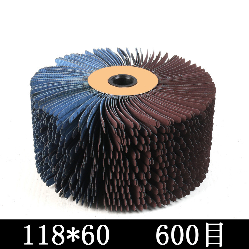 118x60/30mm 120-600 Grit Abrasives Wire Drum Wood Burnishing Polishing Wheel Brush Cloth Sanding Grinding Groove Mop Buffing Pad: 60MM 600 Grit