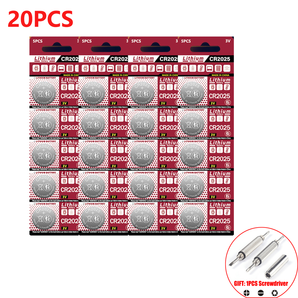 CR2025 Battery CR 3V Lithium Battery DL2025 BR2025 KCR2025 For Car Remote Control Watch Button Coin Cells: green