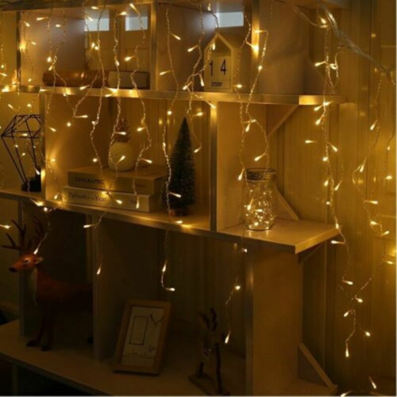 Led Curtain Icicle String Lights 3.5M/5M Droop 0.4/0.5/0.6m Christmas Lights Garland Street Party Garden Decorations for Home