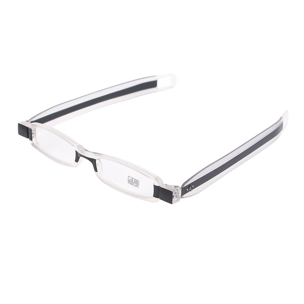 1Pcs Upgraded 360 Graden Rotatie Leesbril Ultraportability Mini Slim Folding Oogglasbril Voor Oude Man Grootmoeder: +300
