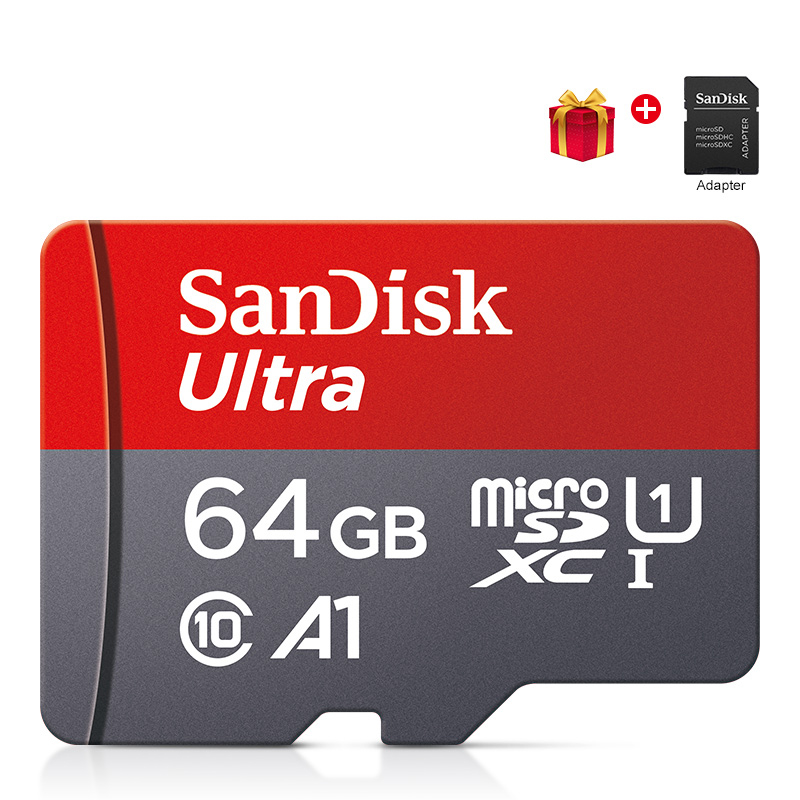 SanDisk Ultra MicroSDXC UHS-I Memory Card C10 U1 Full HD A1 64G 128G 256G 512G Max To 100MB/s Micro SD Cards for Camare Phone: 64 GB
