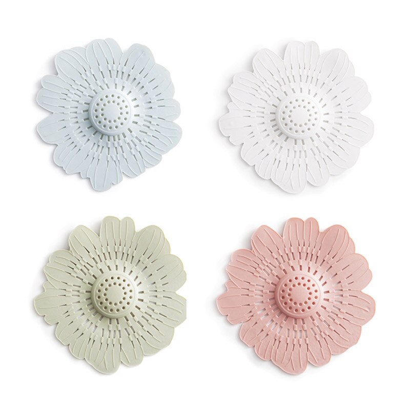 1 st silar filter avloppsavloppsprylar multifunktionella 4 färger rengöringsverktyg blomma form hårfilt levererar silikon