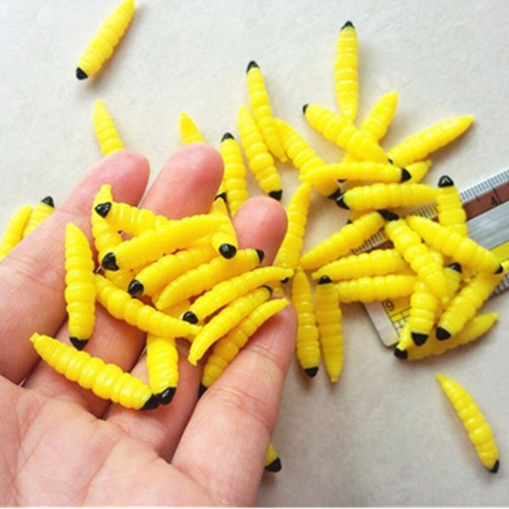 30pz Molle della Gomma di silicone vermi pesca adescare Artificiale larva larva Verme Carpa Esche Da Pesca per il Fiume Lago accessori per la Pesca